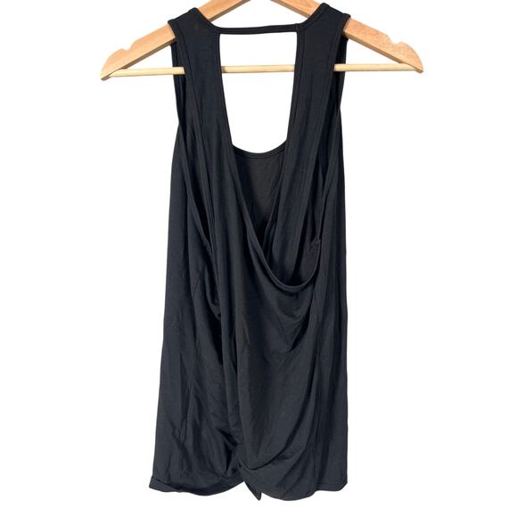 Athleta Women Tank Top Size Large Ribbed Draped Scoop Neck - Picture 2 of 6